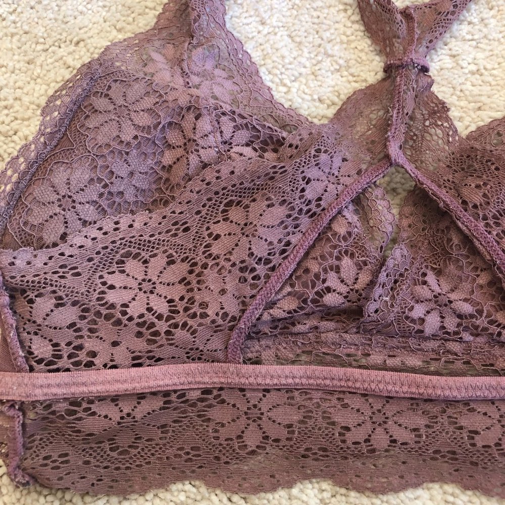 Aerie Racerback Lace Padded Wireless Bralette Size X-Small - Picture 10 of 11